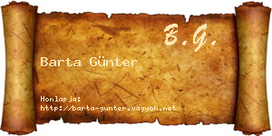 Barta Günter névjegykártya