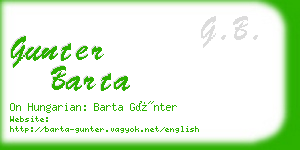 gunter barta business card